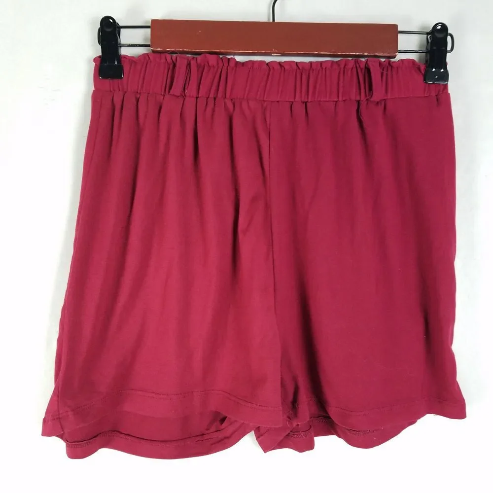 Love Fit Shorts Womens 24 Red High Rise Casual Pull On Stretch Waist by‎ Galit
